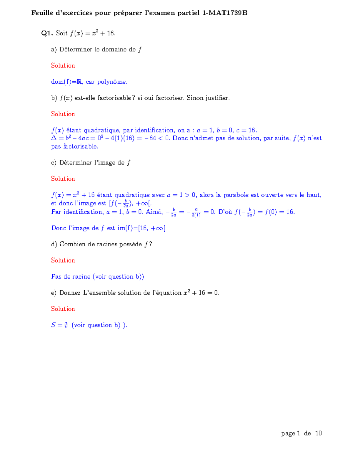 feuille d'exercice - Traduction anglaise