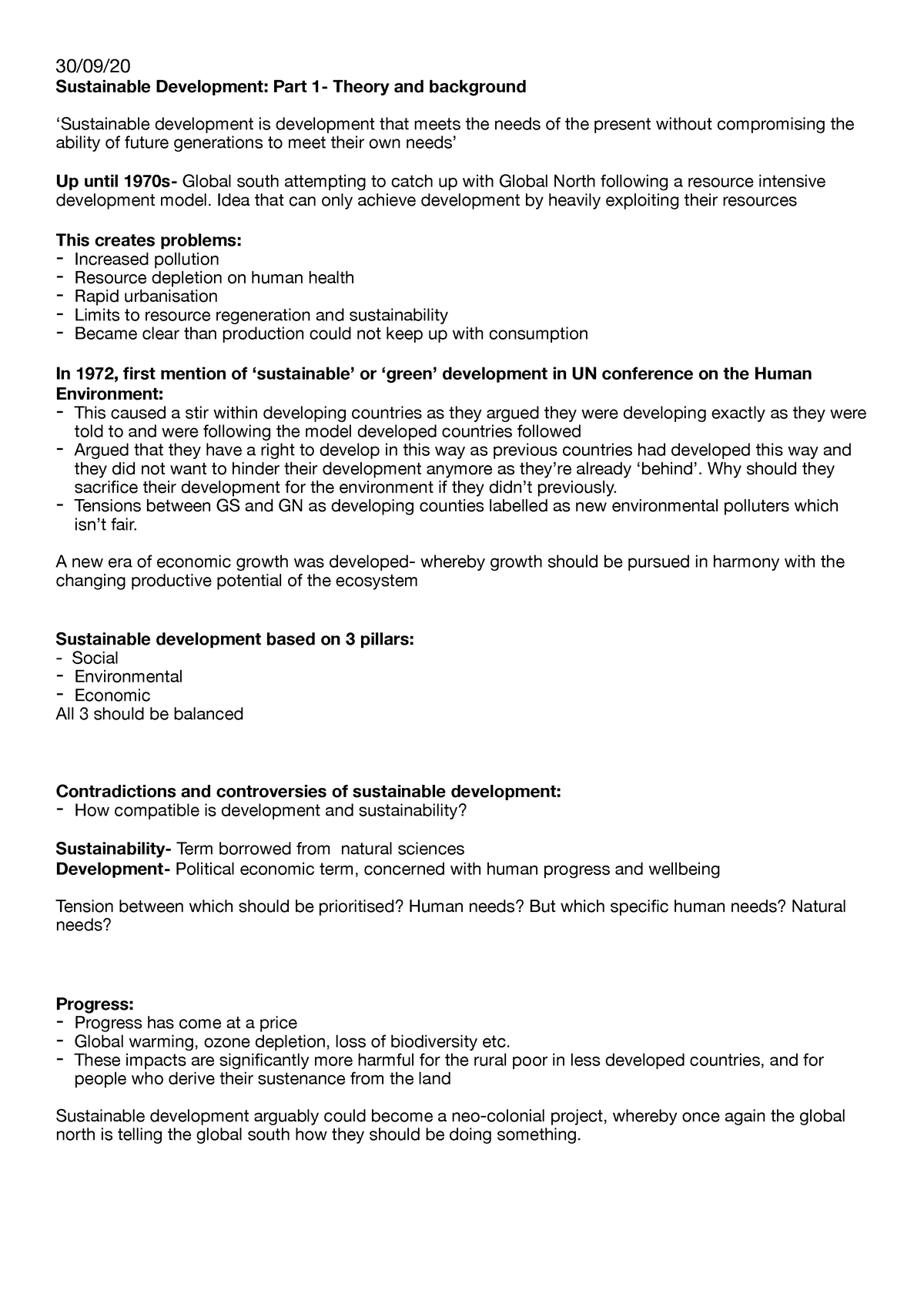 W1- Sustainable Development: Theory - Sustainable Development: Part 1 ...