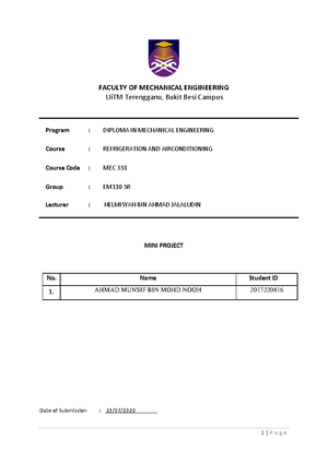 UITM - Optical Microscope - FACULTY OF MECHANICAL ENGINEERING Programme ...