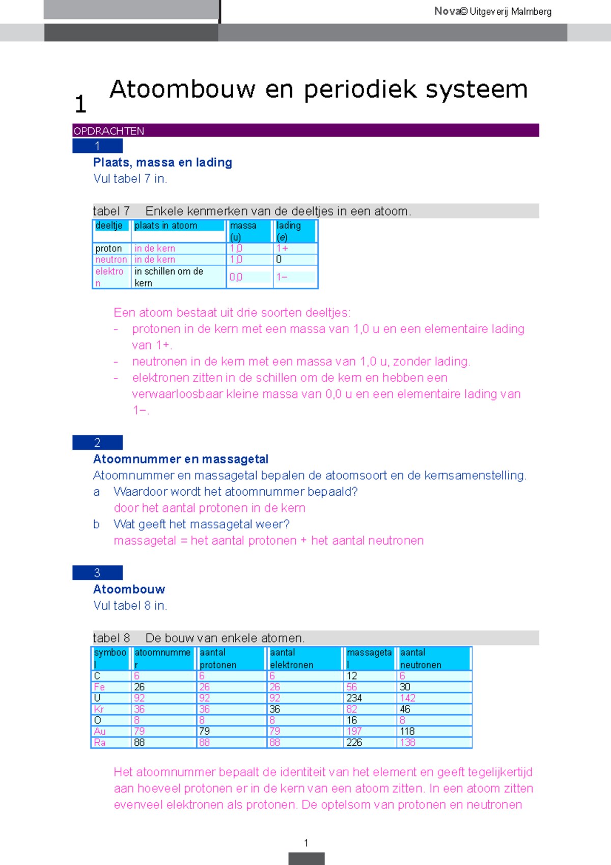 Nova-SK-4h-H1 Uitwerkingen 3 0 Par 1 - H1 Chemisch Rekenen Uitwerkingen ...