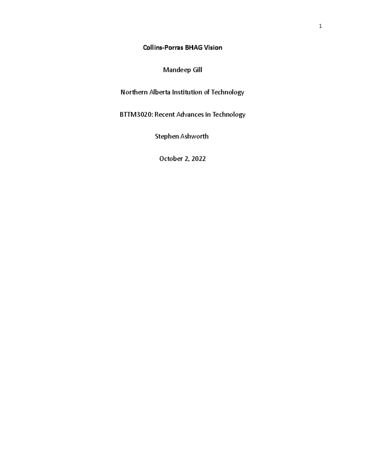 Mandeep Gill Collin Porras BHAG vision CollinsPorras BHAG Vision