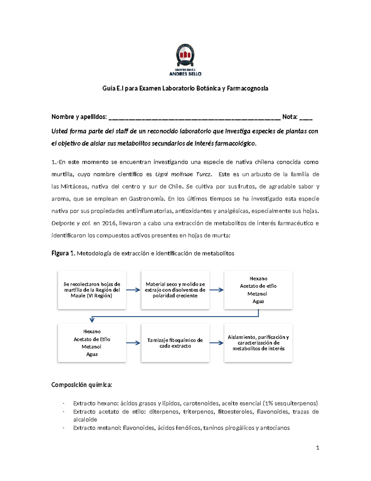 Gu%C3%ADa+Estudio+Examen+Laboratorio+Botanica+y+Farmacognosia - Guía E ...