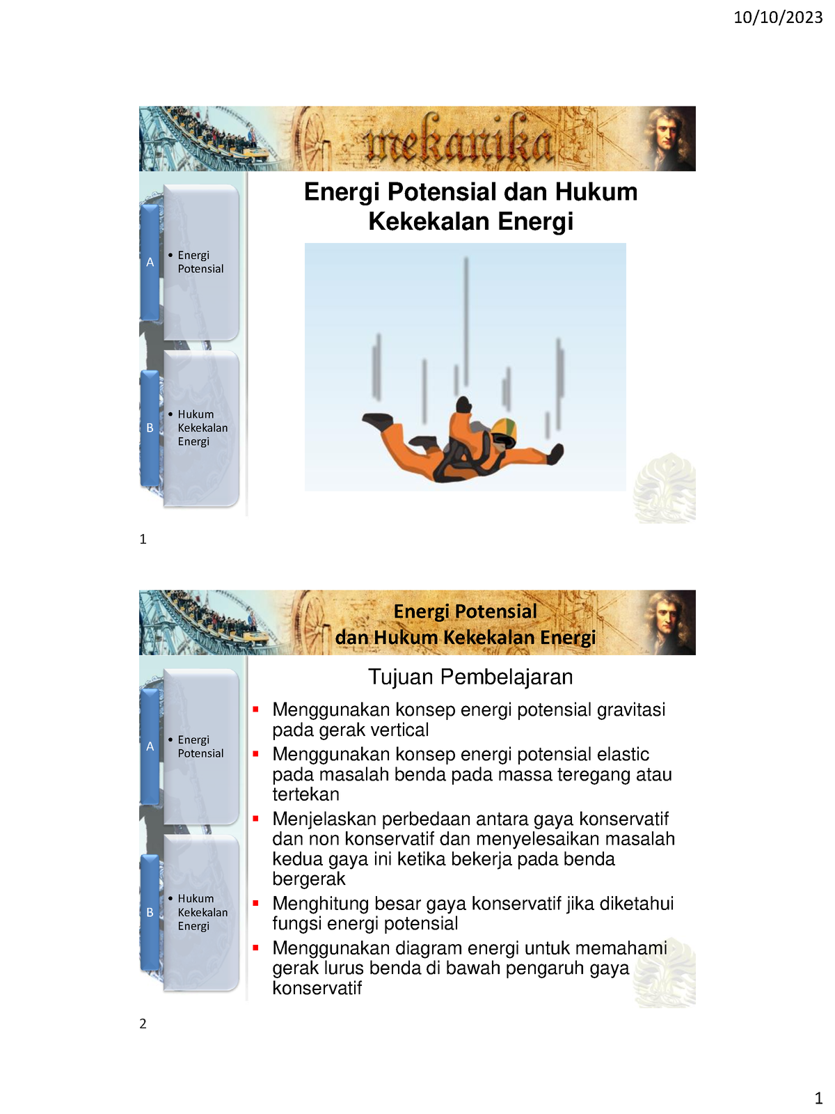 Bab 7 Energi Potensial Dan Kekekalan Energi Diktat Handout - Energi A ...