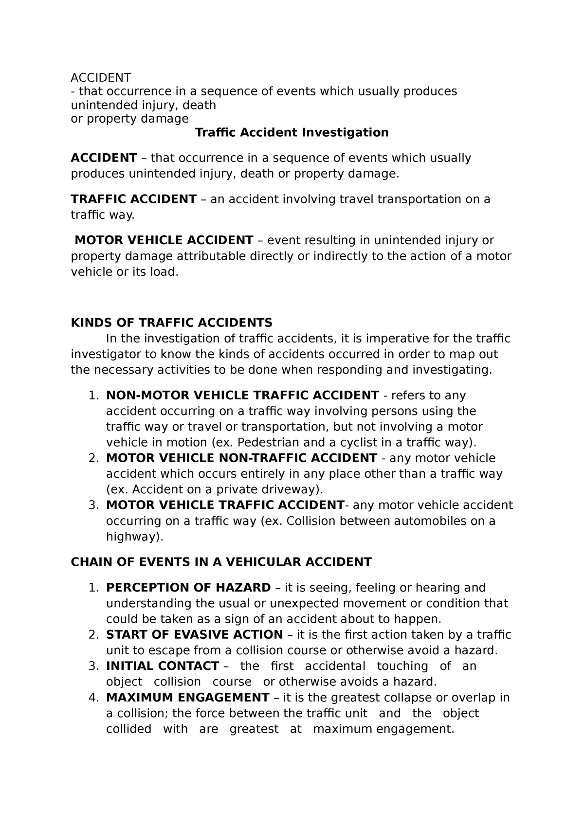 Traffic-Accident-Investigation - ACCIDENT that occurrence in a sequence 