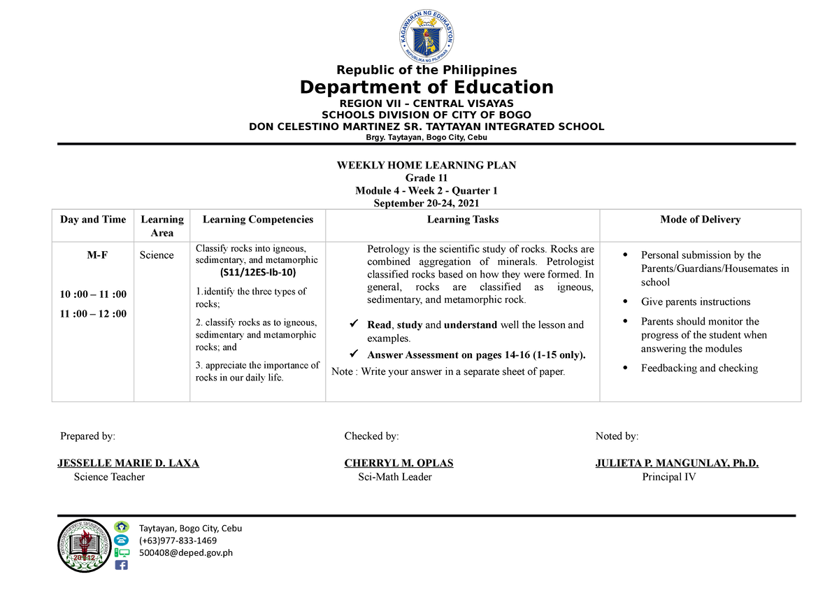 WHLP-SHS-Wk - For work purposes - Department of Education REGION VII ...