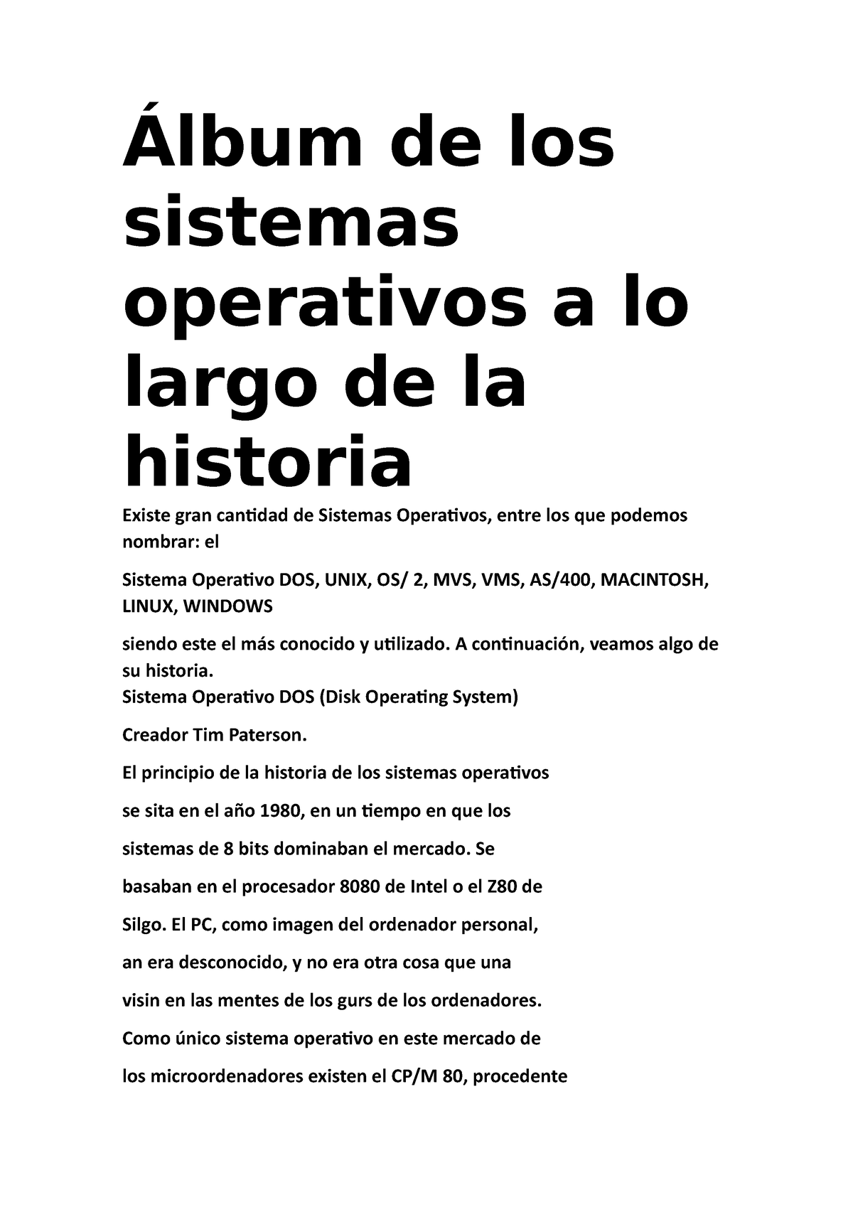 Álbum De Los Sistemas Operativos A Lo Largo De La Historia - Álbum De ...