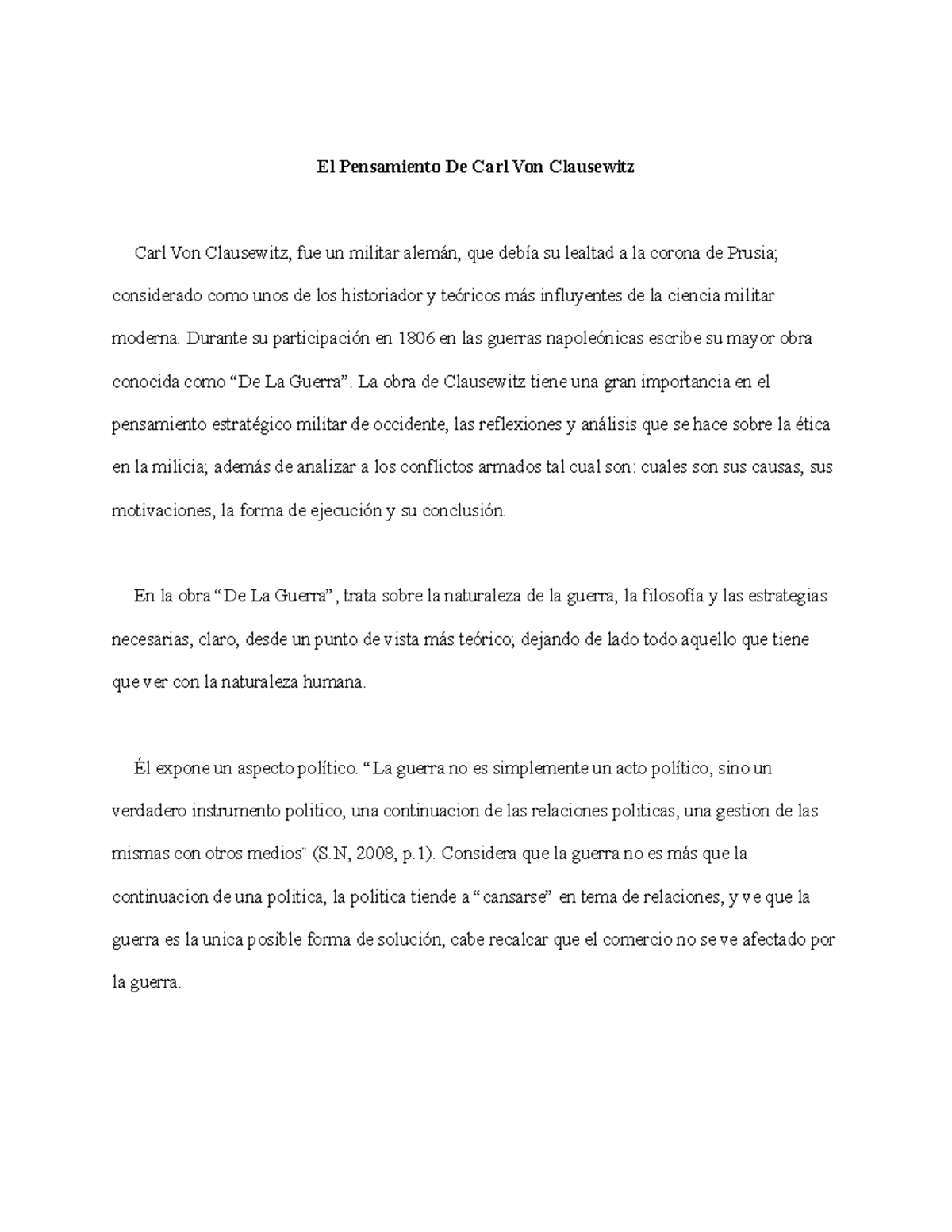 Analisis De La Guerra De Vietnam El Pensamiento De Carl Von Clausewitz Carl Von Clausewitz Fue Un Studocu