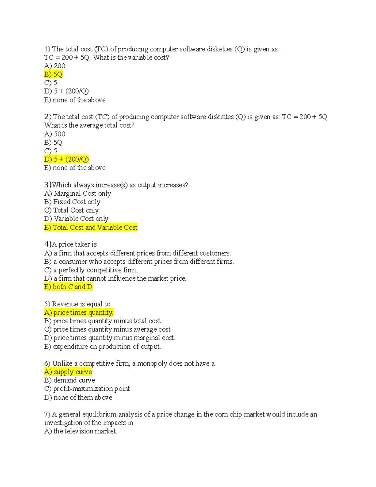AP Micro - Advanced macroeconomics - The total cost (TC) of producing ...