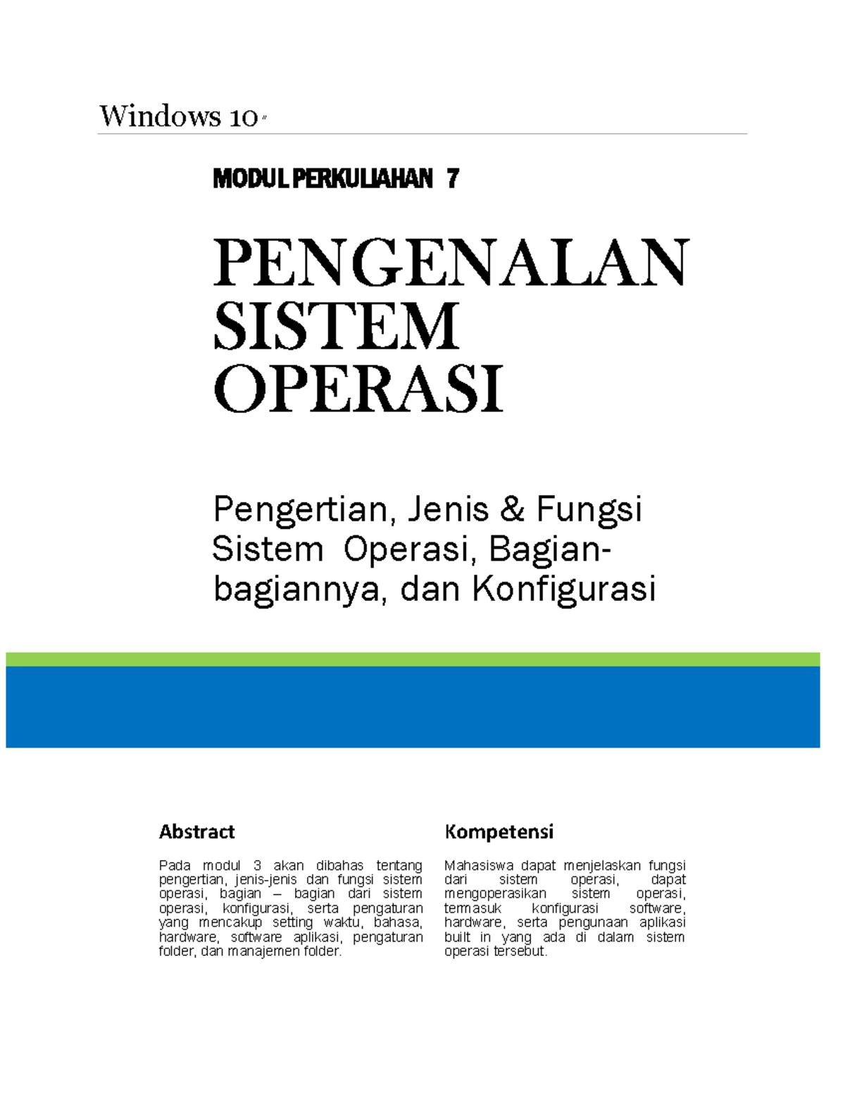 12-1. Pengaturan Lingkungan Windows 10 - Windows 10" MODUL PERKULIAHAN ...