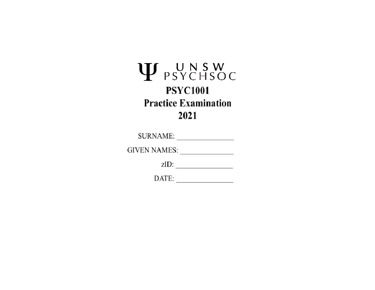 Copy Of 2021-Psych Soc-PSYC1A-Practice-Exam - What Neurotransmitter Is ...