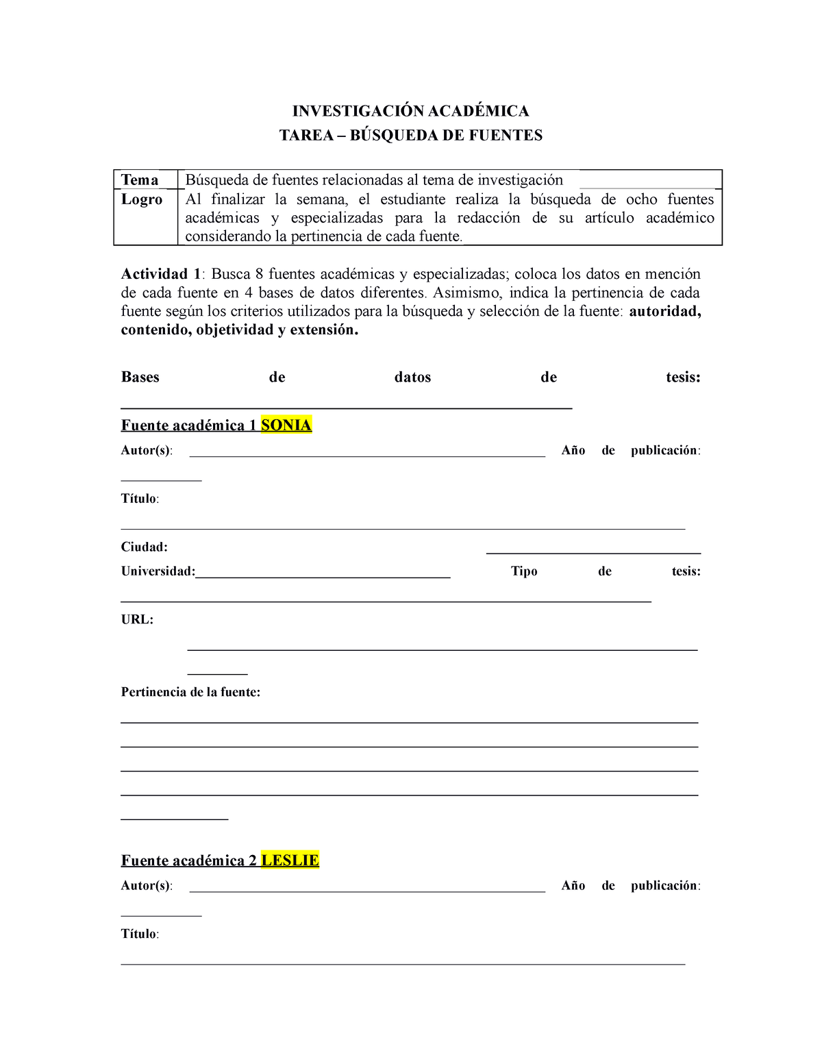 S T Tarea B Squeda De Fuentes Investigaci N Acad Mica Tarea