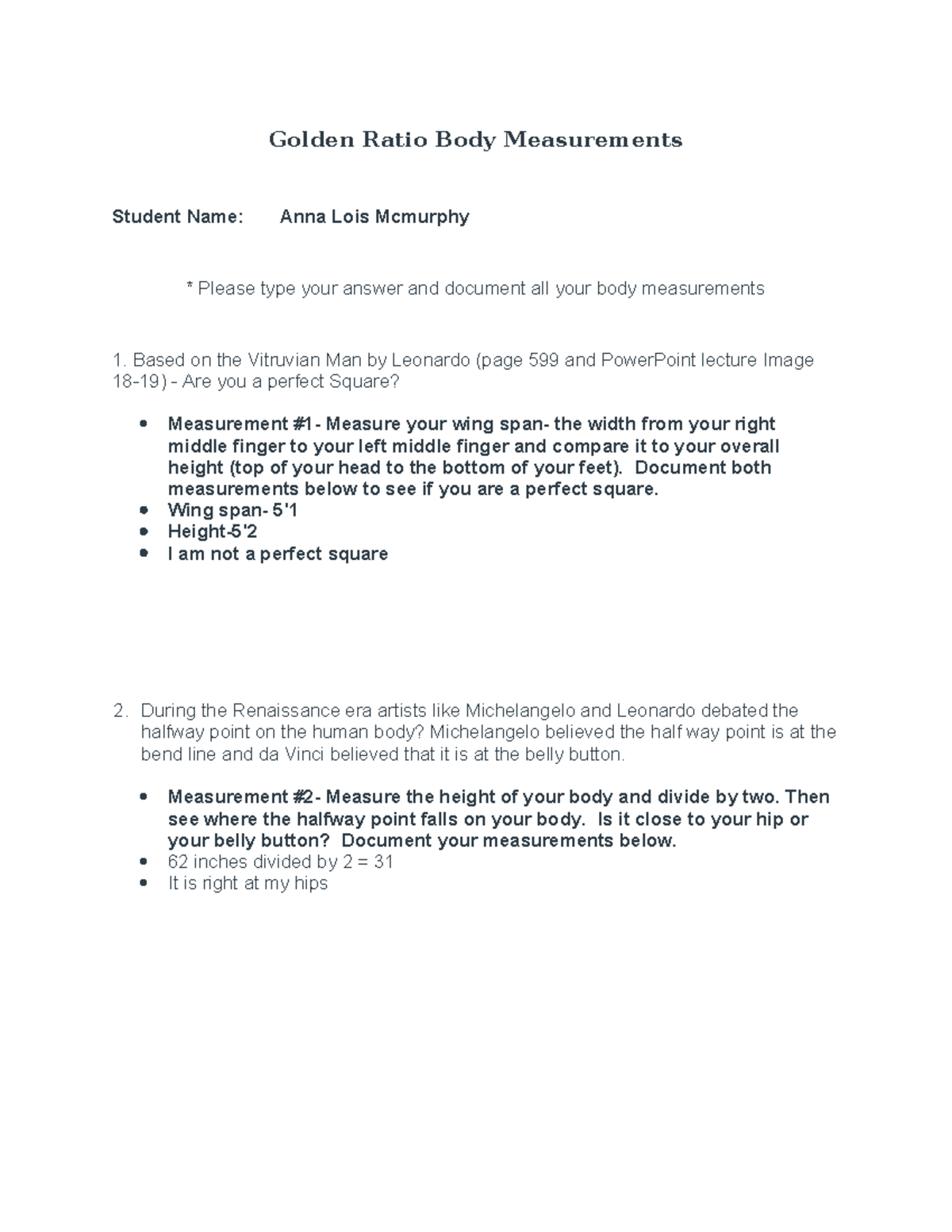 GR-Measurements 1 - Copy - Golden Ratio Body Measurements Student Name ...