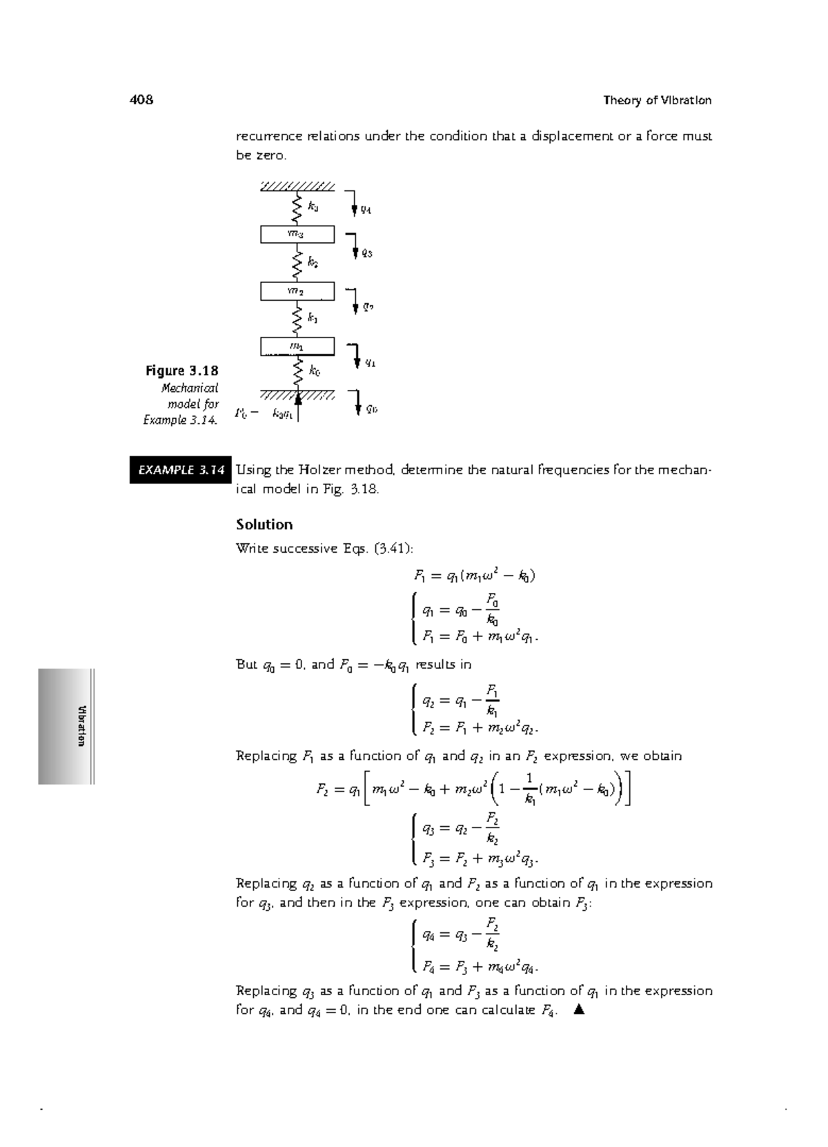 Application Of The Holzer Method To A Mechanical Model - Recurrence 