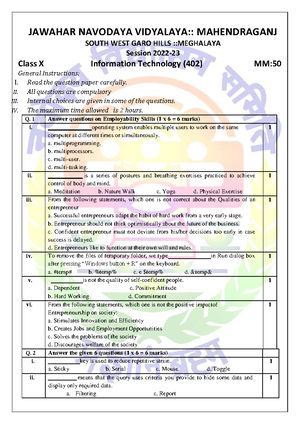 Unit - 3 Database Management Systems - Class – 10 Information ...