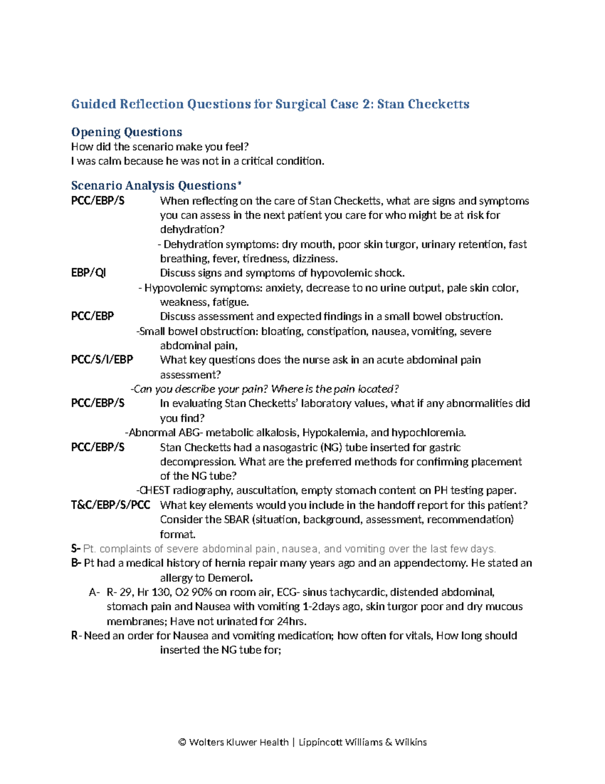 V Sim2 - dasfsaFS - Guided Reflection Questions for Surgical Case 2 ...