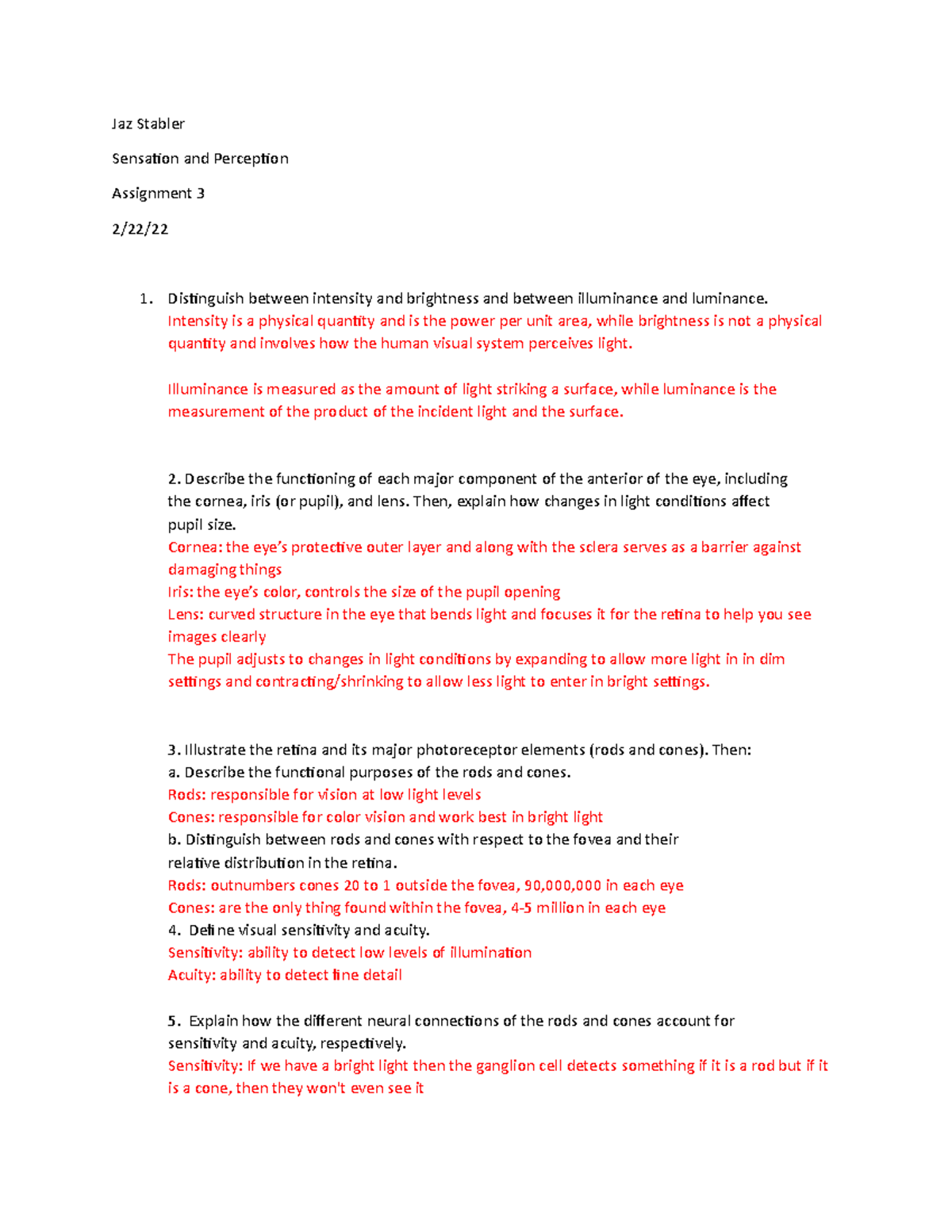 Sensation and Perception-Assignment 3 - Jaz Stabler Sensation and ...