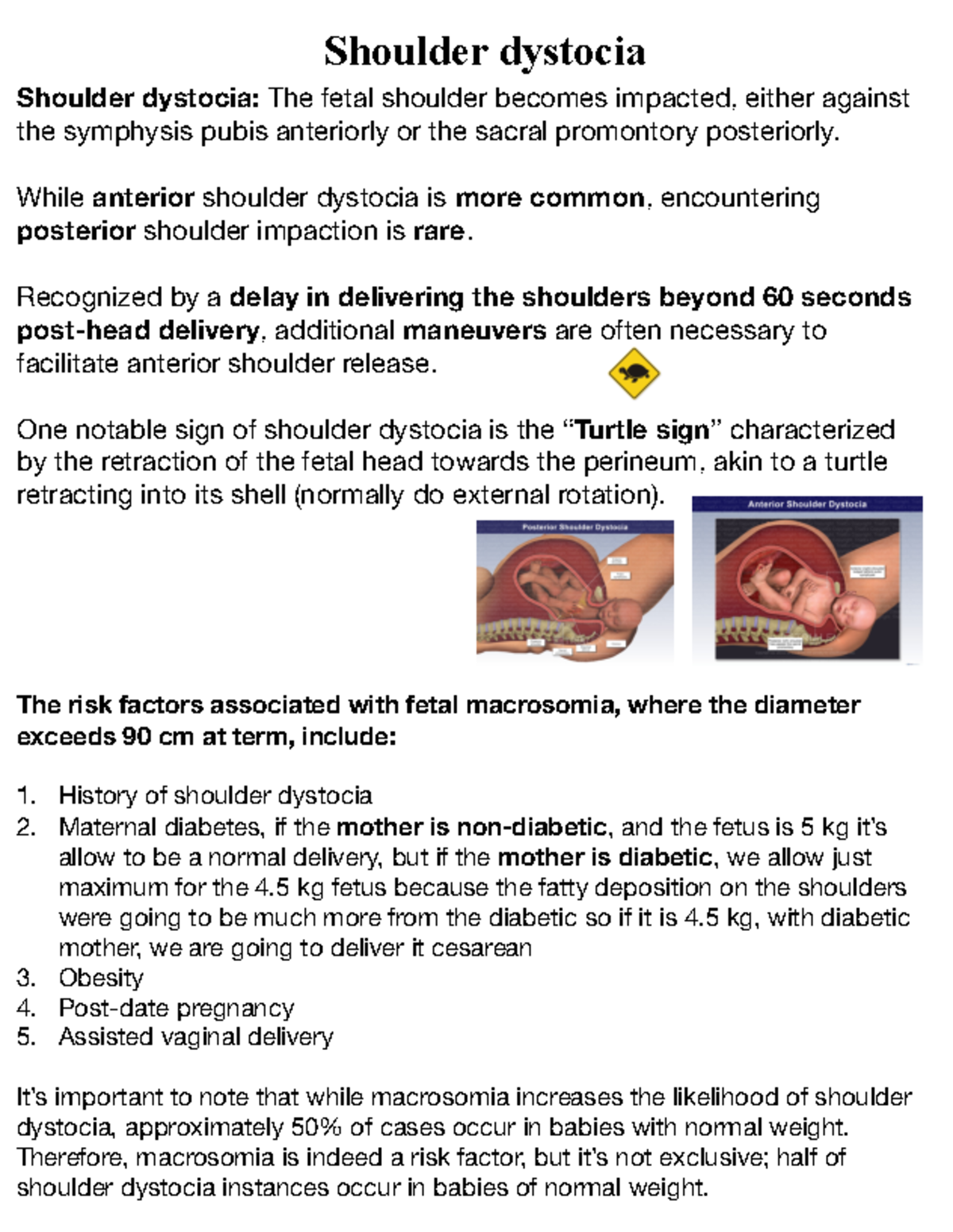 Shoulder dystocia - Shoulder dystocia Shoulder dystocia: The fetal ...