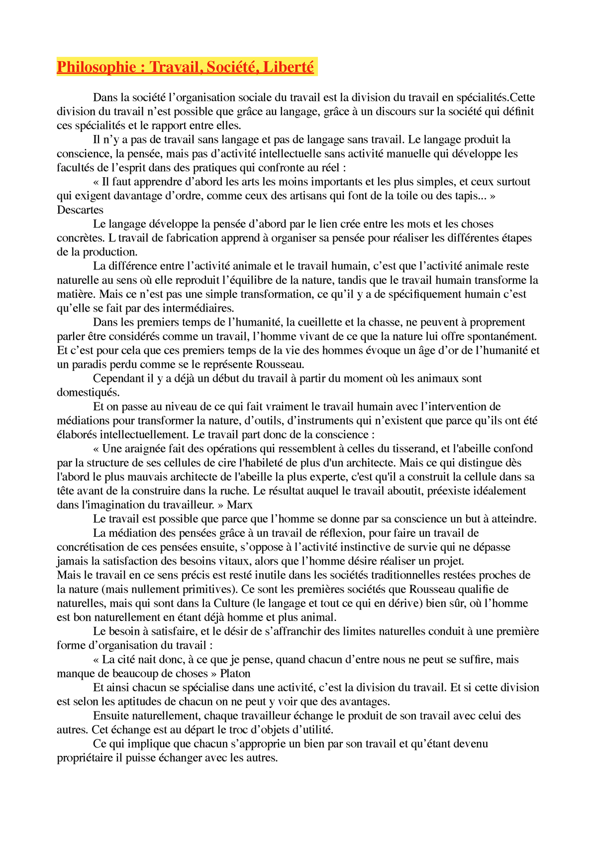 introduction dissertation philo sur le travail