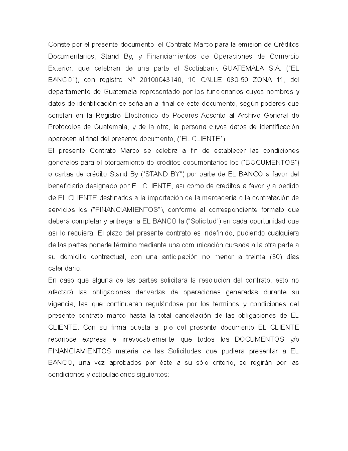 Contrato De Crédito Documentario - Conste Por El Presente Documento, El ...