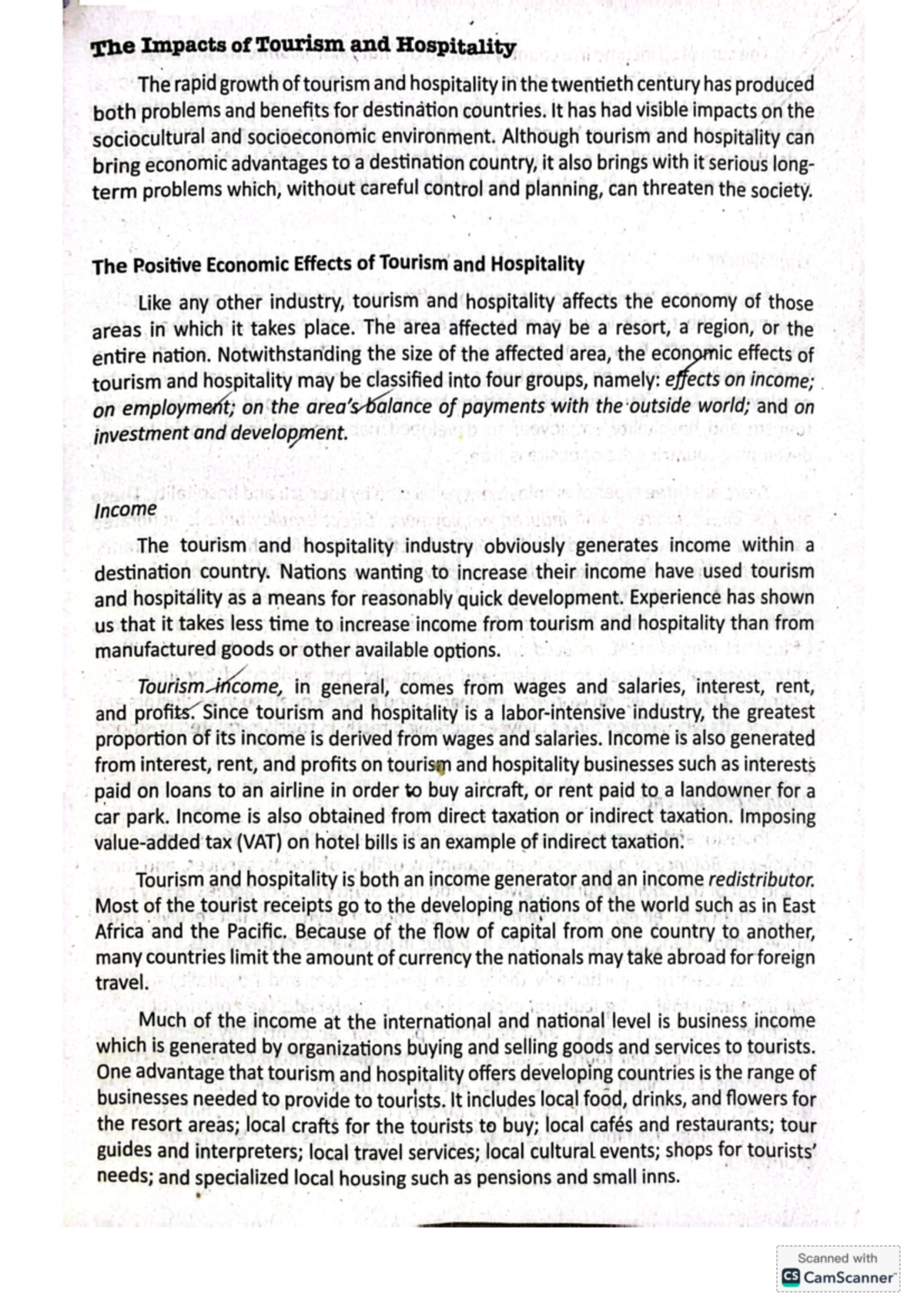 Macro - For tourism students - The Impacts of Tourism and Hospitality ...