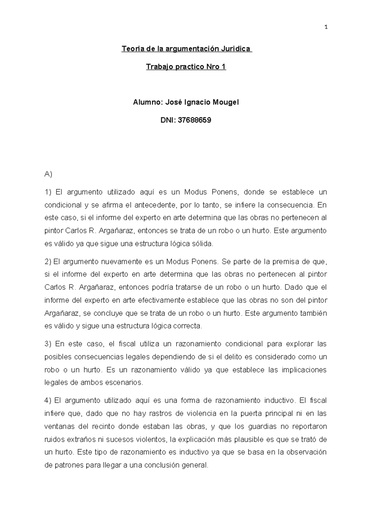 Teoria De La Argumentacion Juridica Tp 1 Teoria De La Argumentación Juridica Trabajo Practico 4676