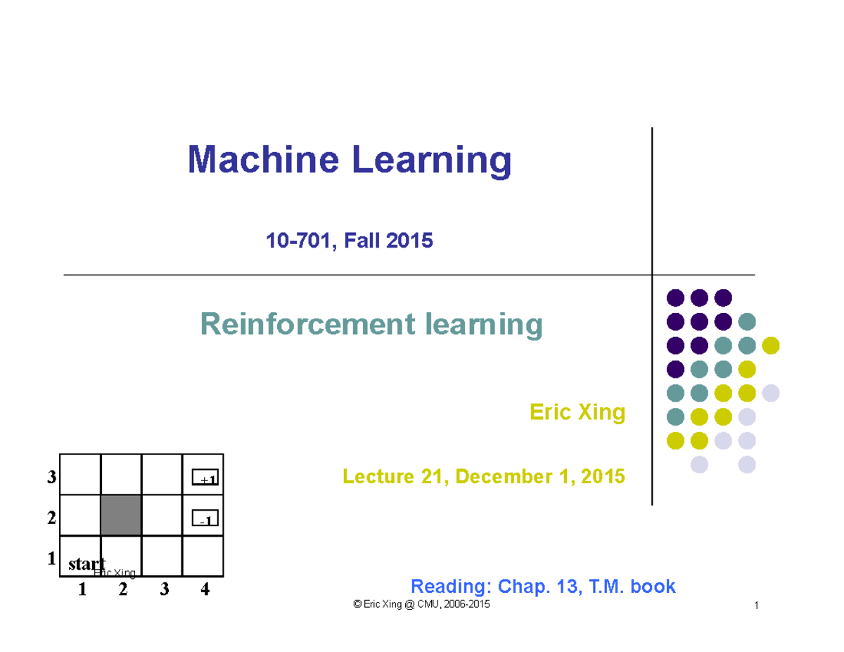 Introduction to Machine Learning Lecture slides, lecture 21 - Machine ...