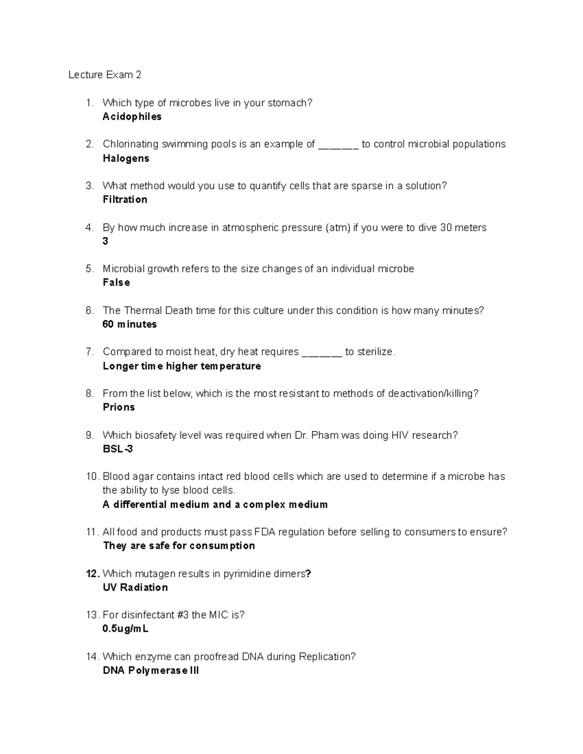 Microbiology Lecture Exam 2-2 - Lecture Exam 2 1. Which type of ...