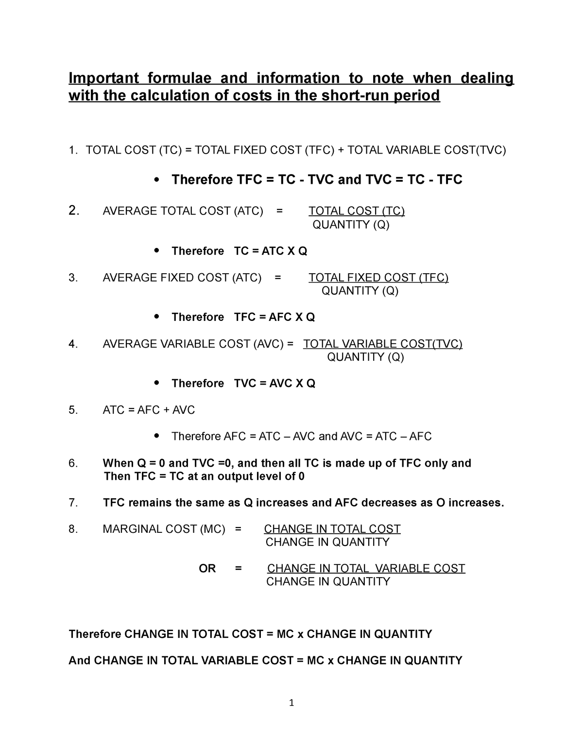 important-formulae-and-information-to-note-when-dealing-with-the