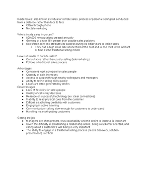 Professional Selling - Lecture Notes from Fall Semester 2022 - Chapter ...