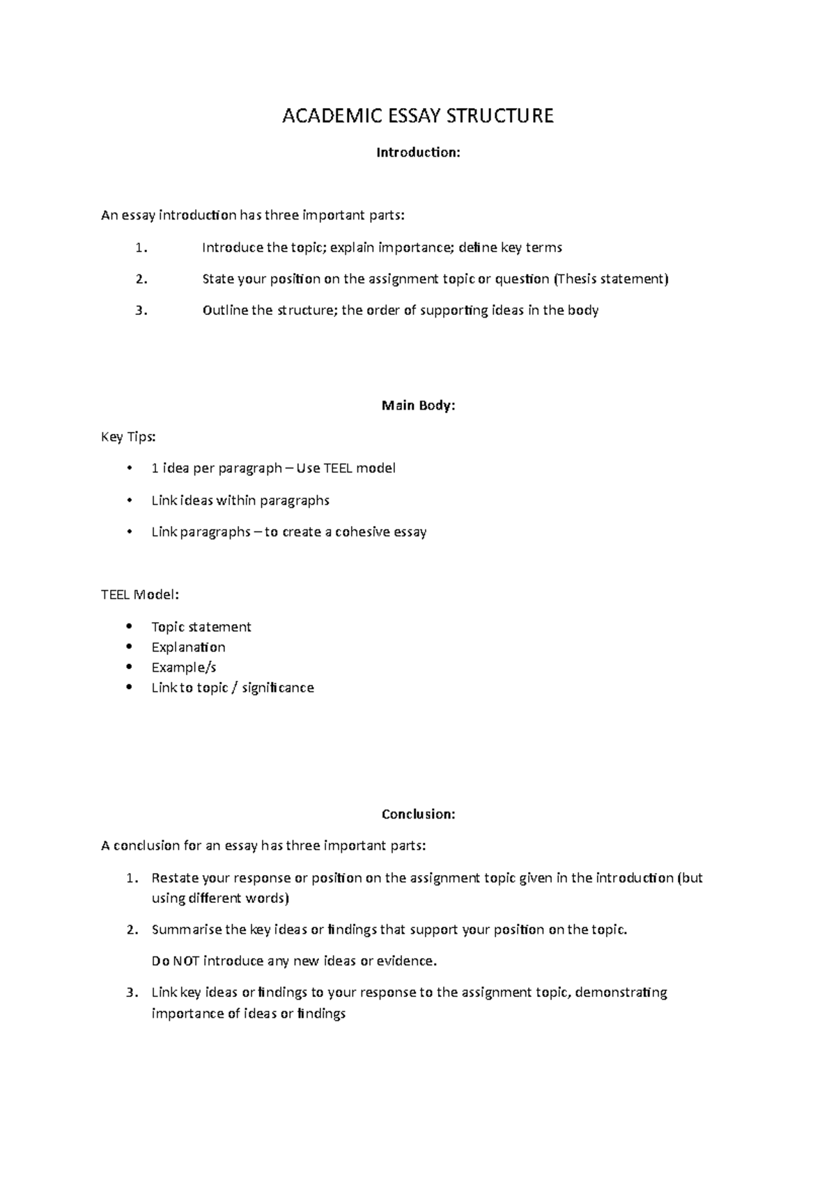 academic essay structure pdf