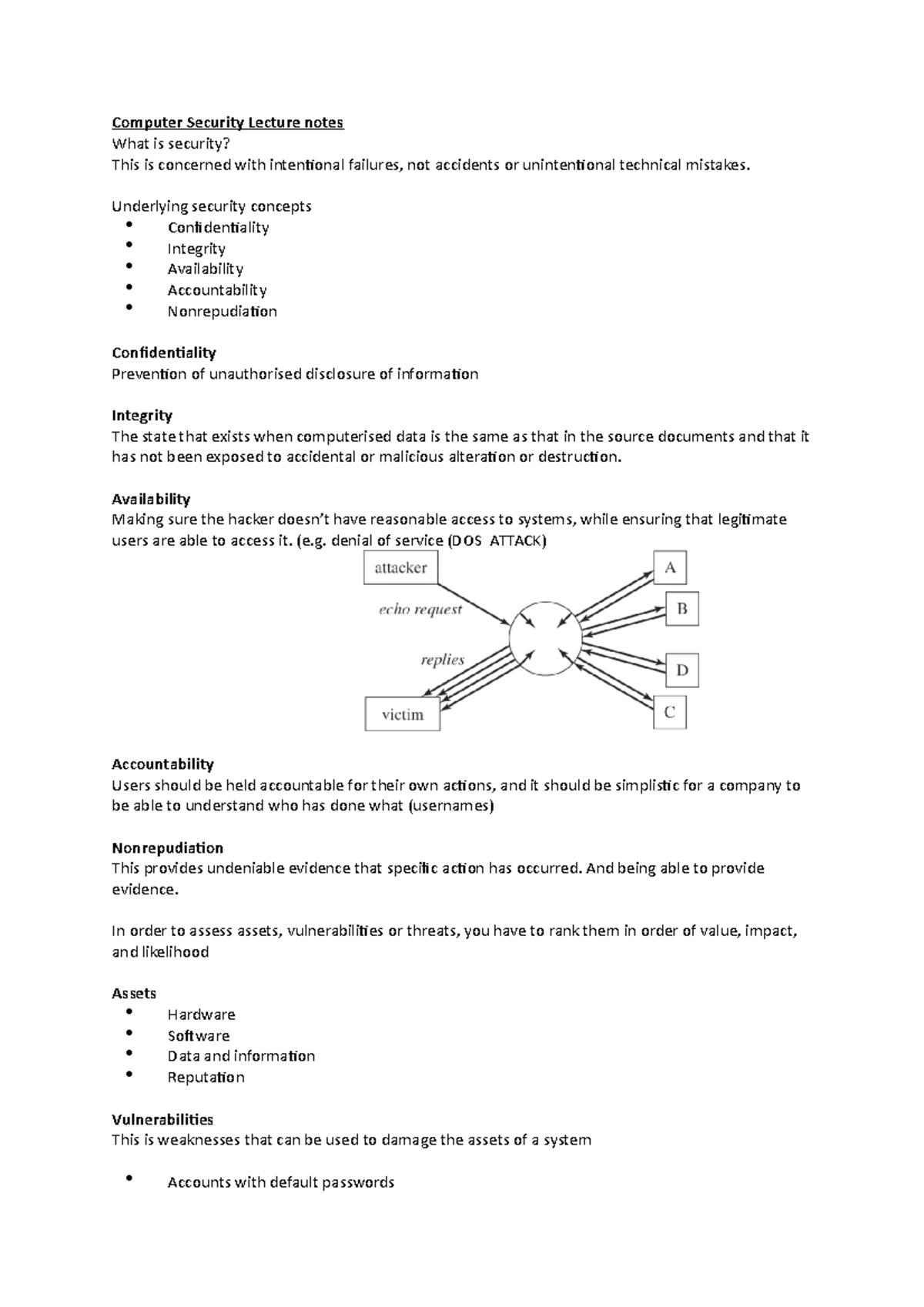 Computer Security Lecture notes - Underlying security concepts ...