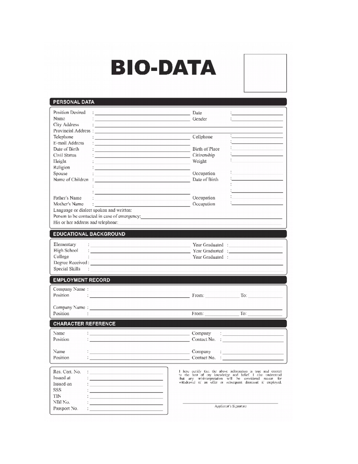 Wow - BIO DATA - Computer Programming 1 - Studocu