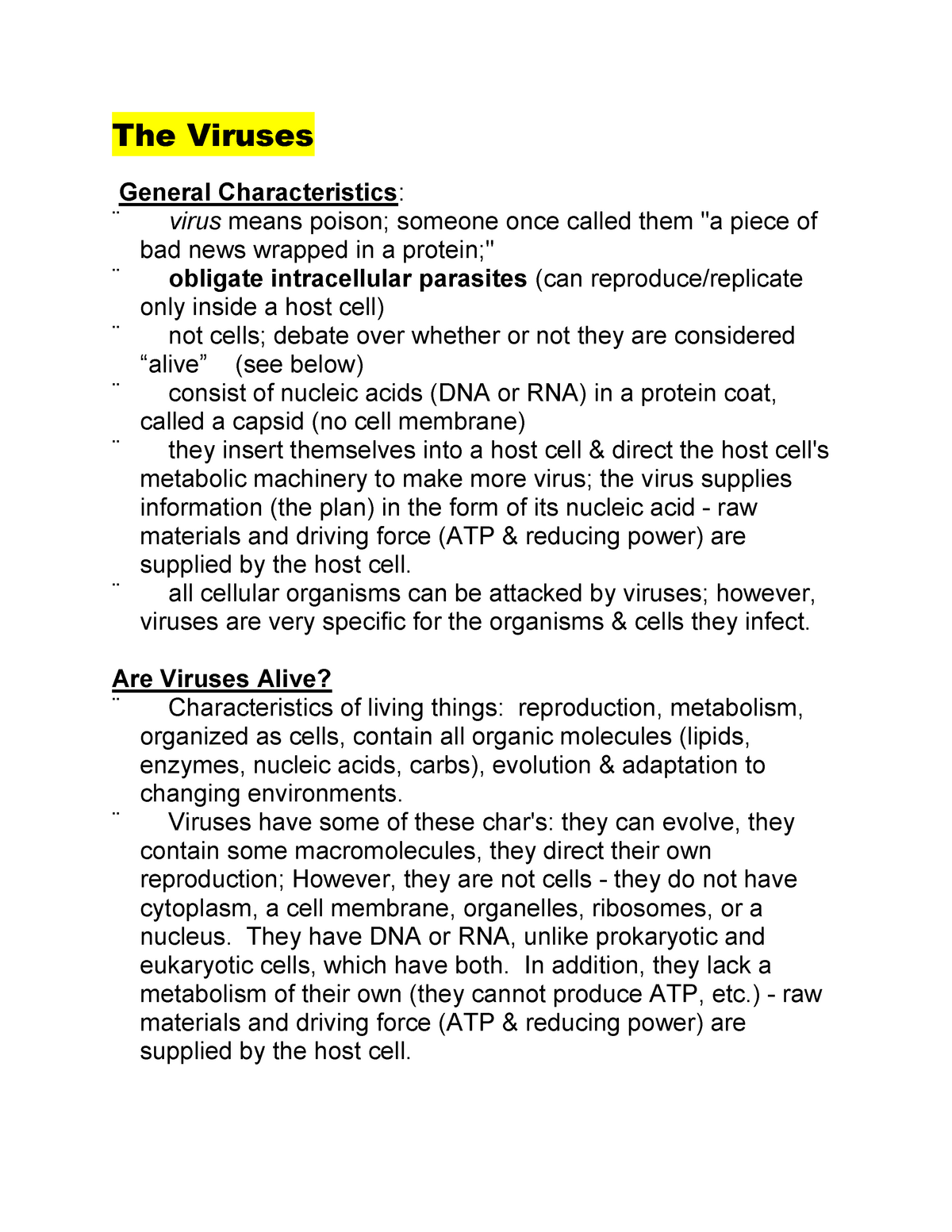 THE Viruses Notes - MICROBIOLOGY BIOL- 20 - BIOL - 20 - MC - Studocu