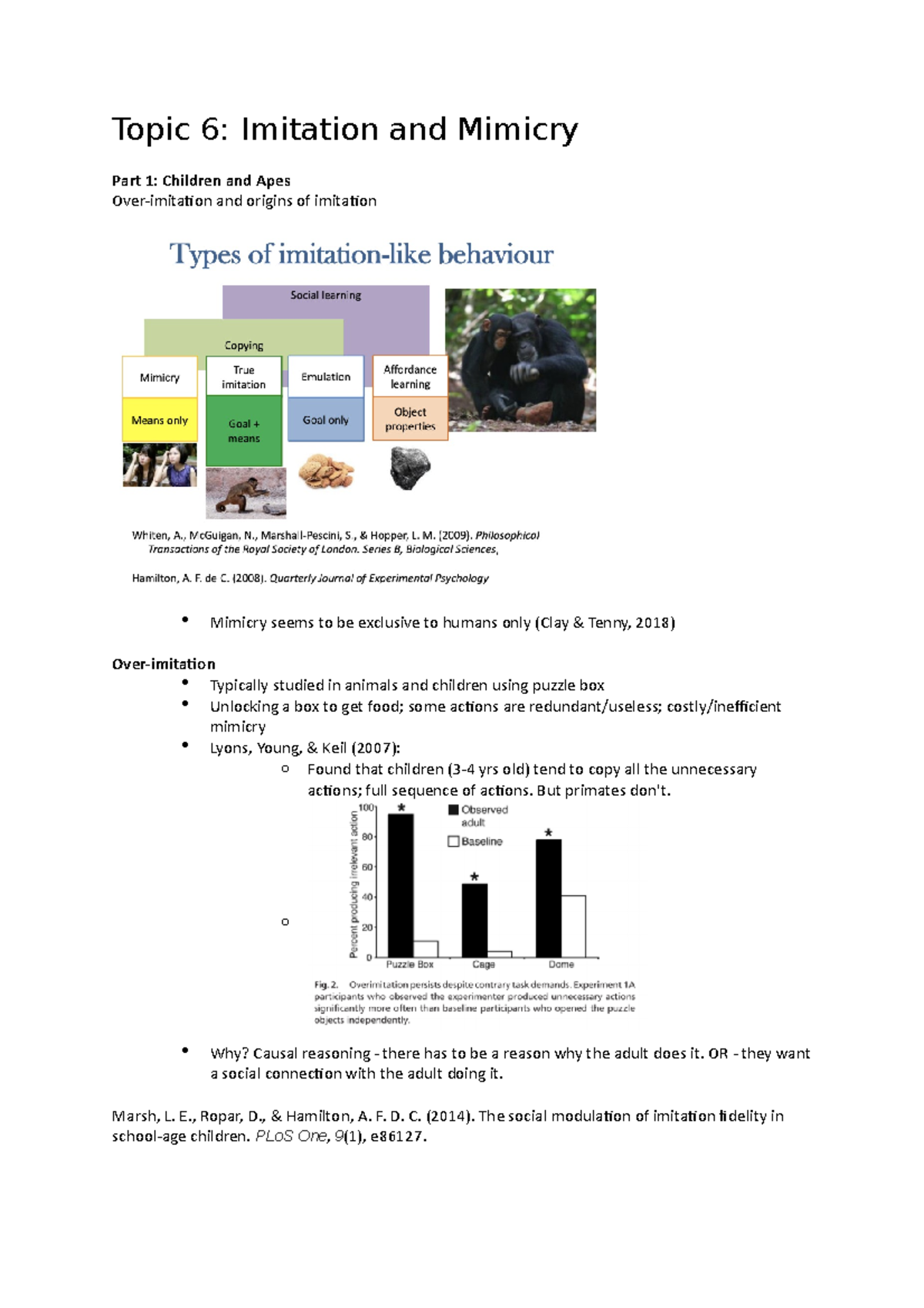 Lecture 6 - Social Psychology Notes - Topic 6: Imitation And Mimicry ...