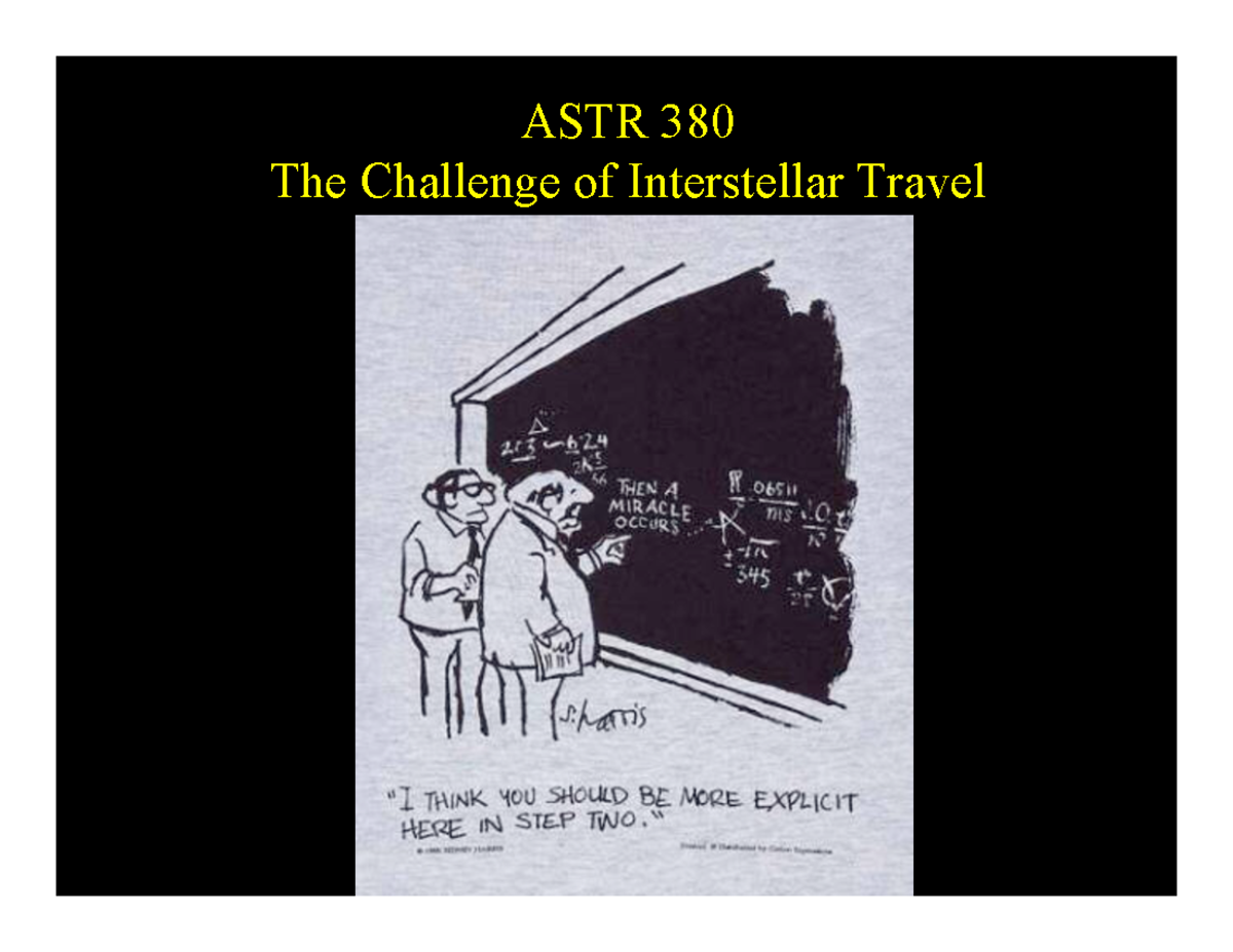 Slides 24 the challenges of interstellar travel astronomy - ASTR 380 ...