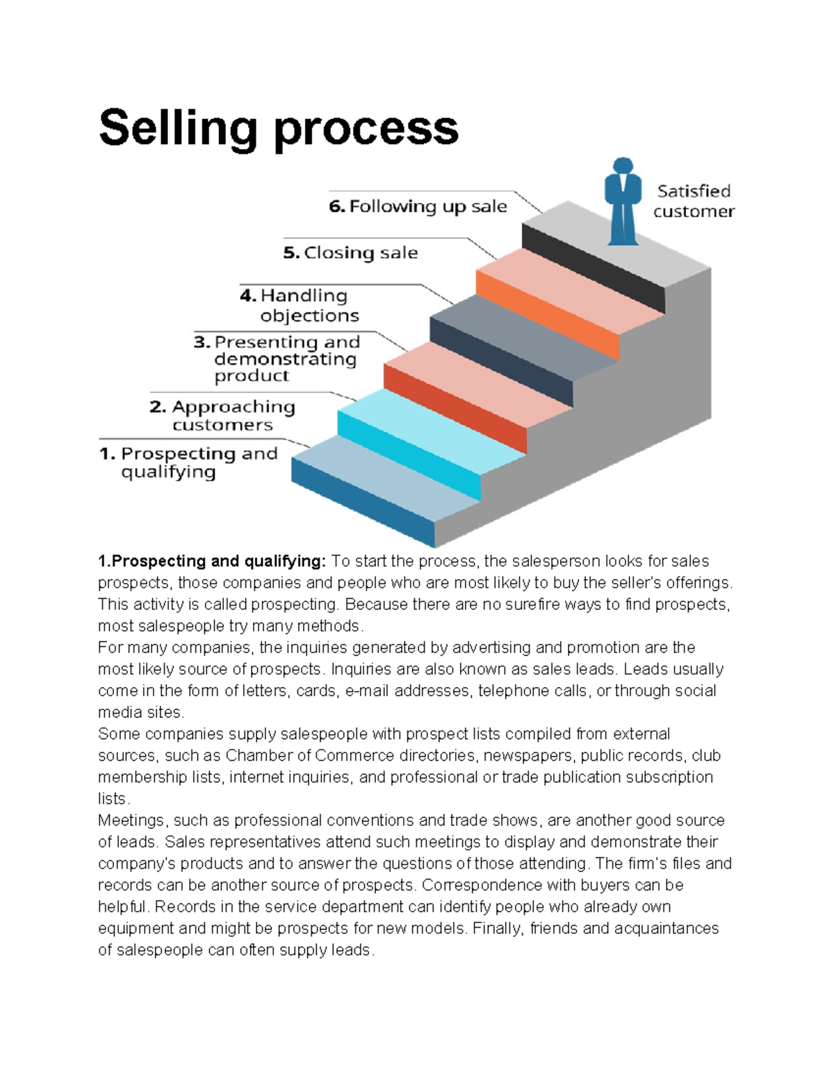 Selling process 1 - B2B and Industrial Marketing notes - Selling ...