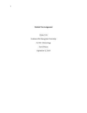 CJ 340 Module Three Assignment - Biological theories claim that bad ...