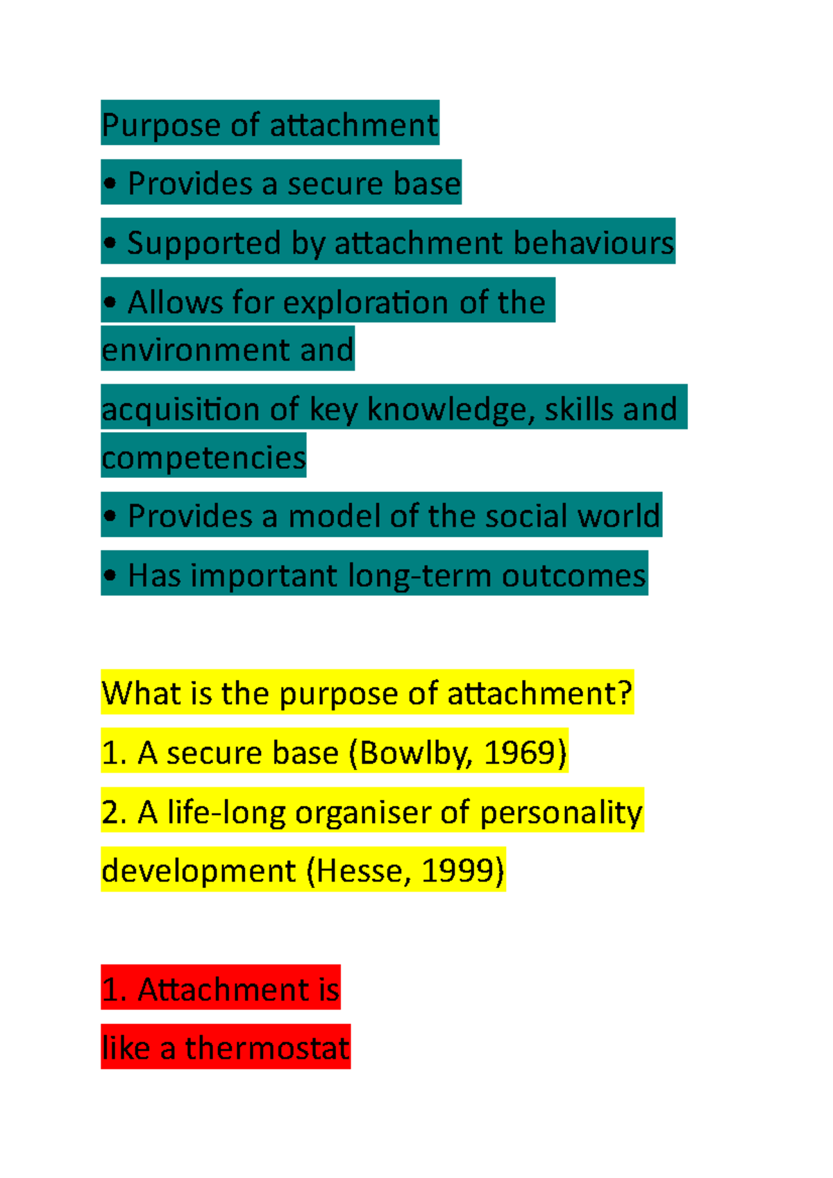 Social Development and Attachment part 4 - Purpose of attachment ...