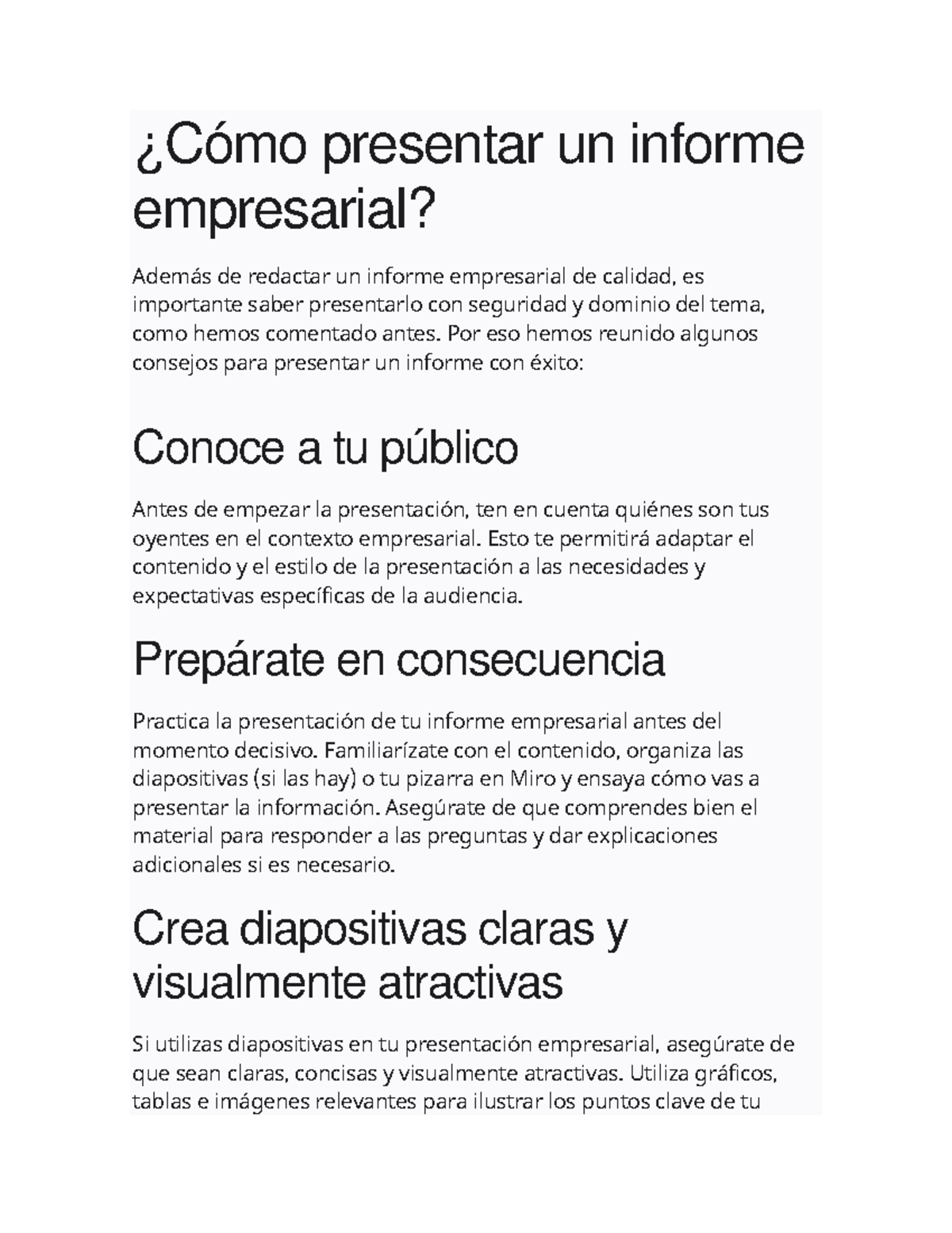 5.3 y 54 informes - ¿Cómo presentar un informe empresarial? Además de ...