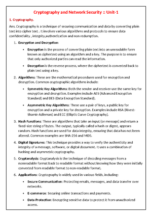 Btech pec cse it 8 sem cryptography and network security pec cs801 b ...