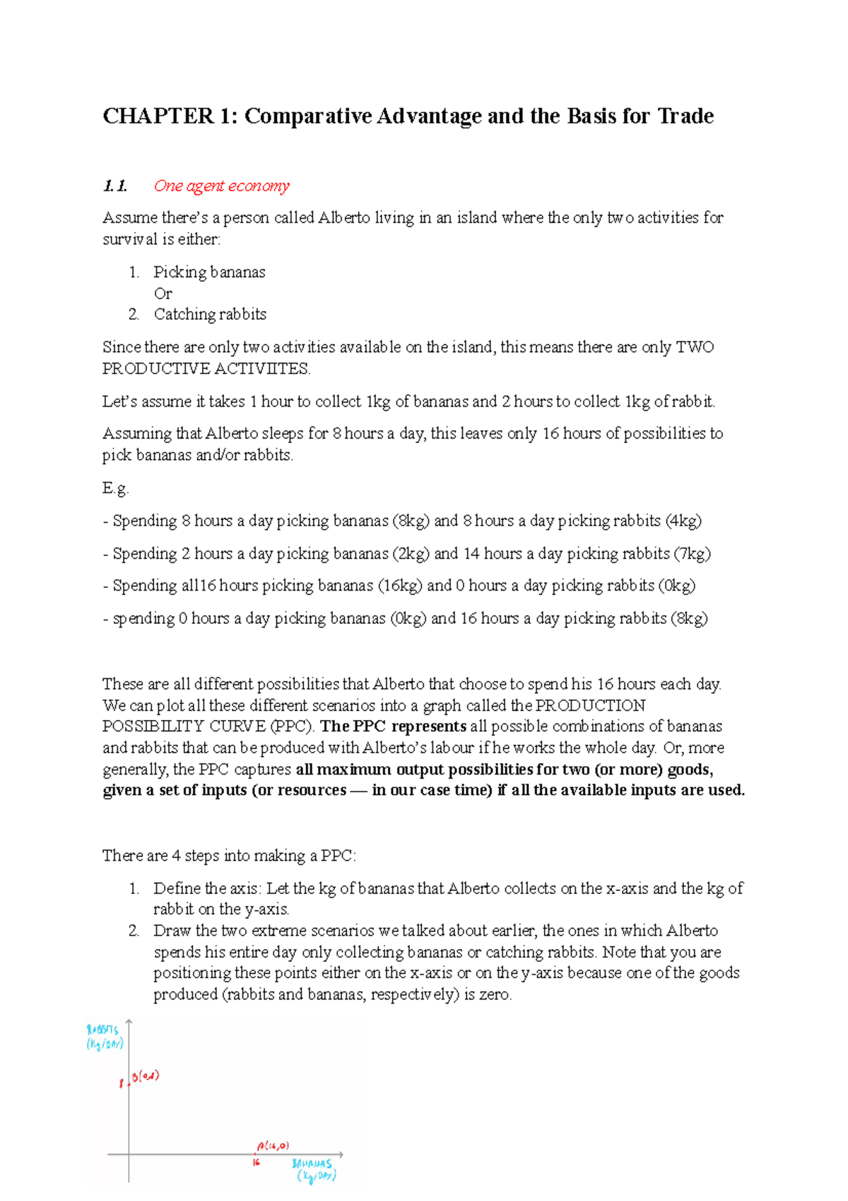 Econ1101 notes - CHAPTER 1: Comparative Advantage and the Basis for ...