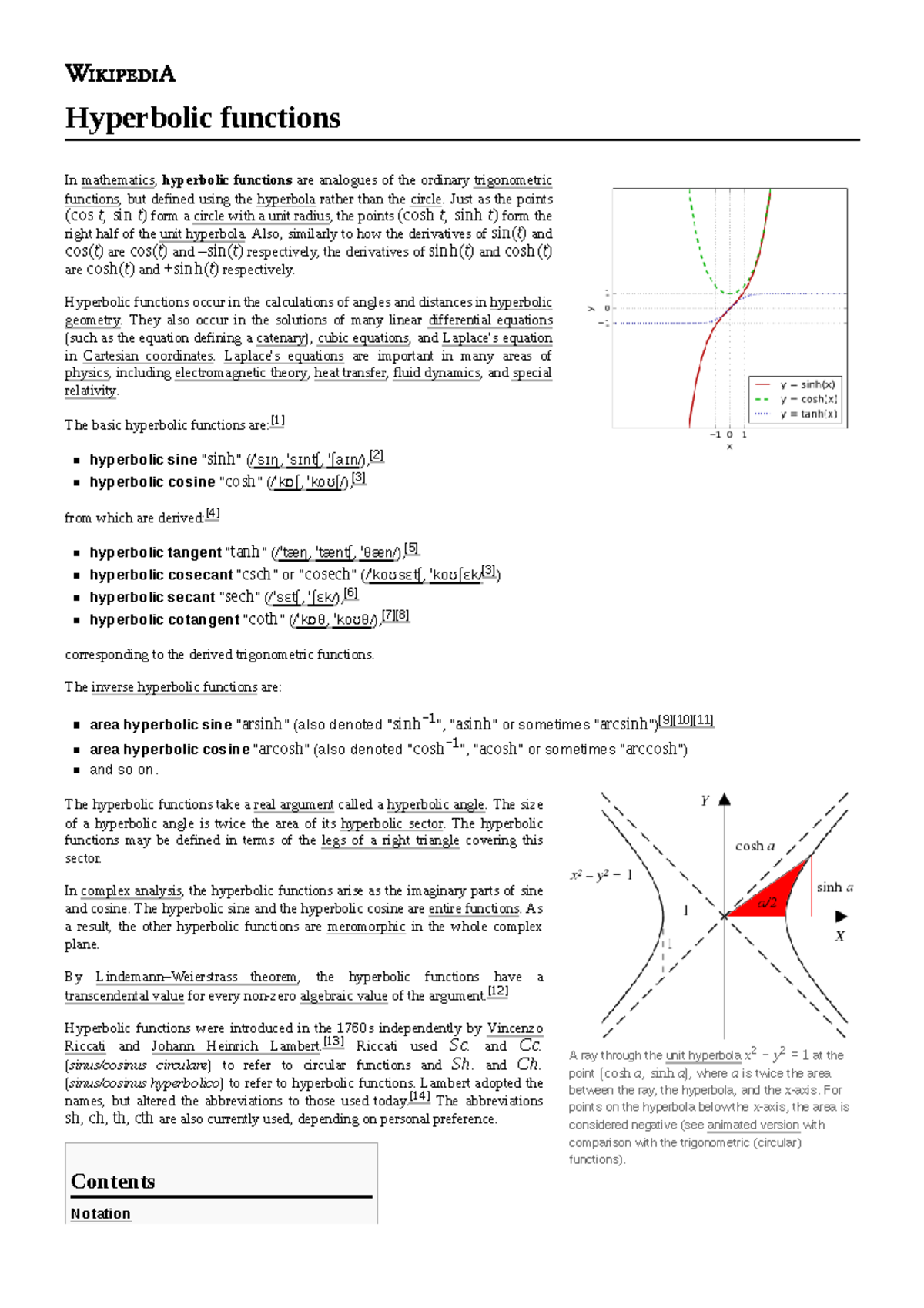 Hyperbolic Functions - C4 101 3035 - A Ray Through The Unit Hyperbola X ...