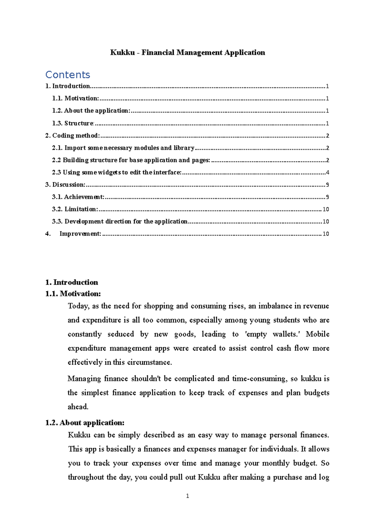 [212IS4906] Final Report Group 2 - Kukku Financial Management ...