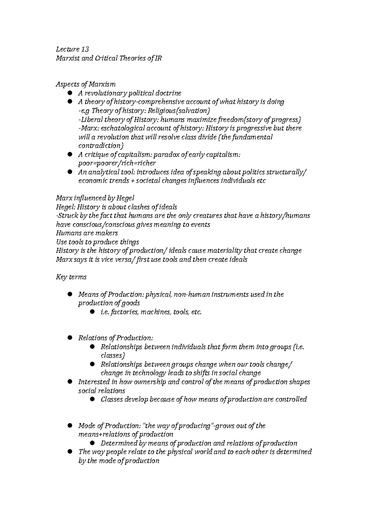 Lecture 13 - Professor-Kamil Zwolski - Lecture 13 Marxist and Critical ...