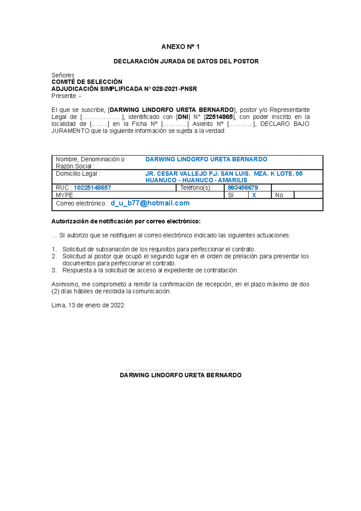 Anexos DWG Exp PNSR - Apuntes 1 - DECLARACIÓN JURADA DE DATOS DEL ...