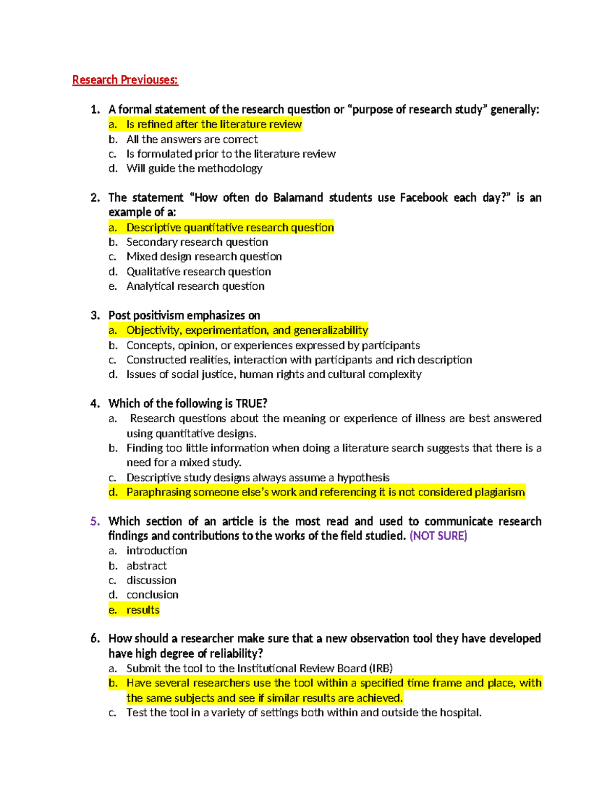 Research Previouses - Summary Public Health - Research Previouses: 1. A ...