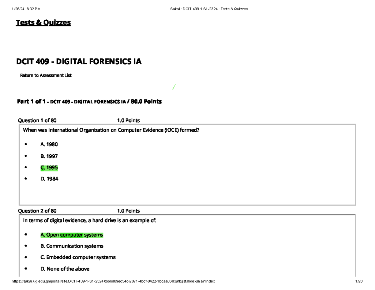 Test1 - Computer science mcqs practice questions in digital forensics ...