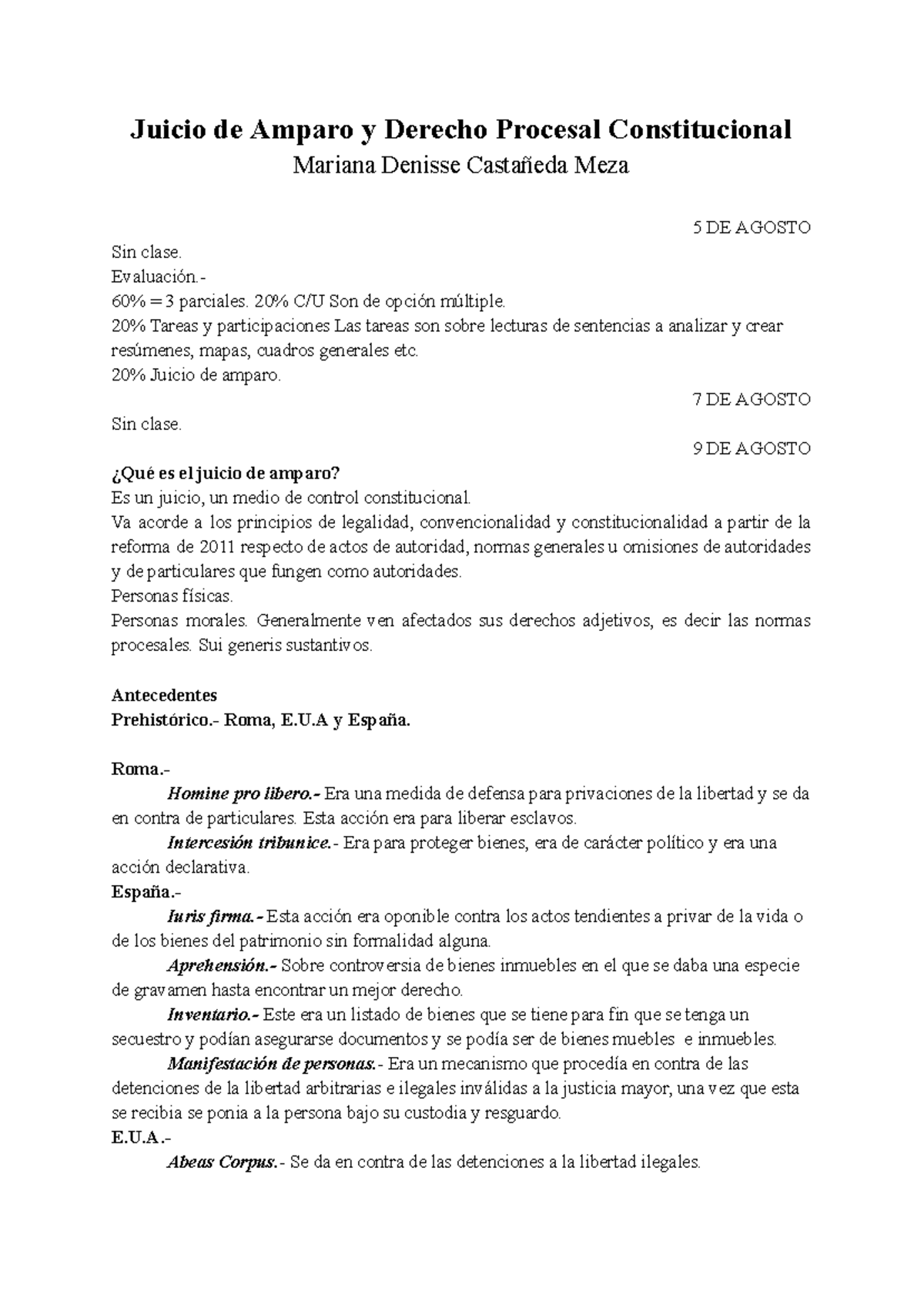 Juicio de Amparo y Derecho Procesal Constitucional - Evaluación.- 60% ...