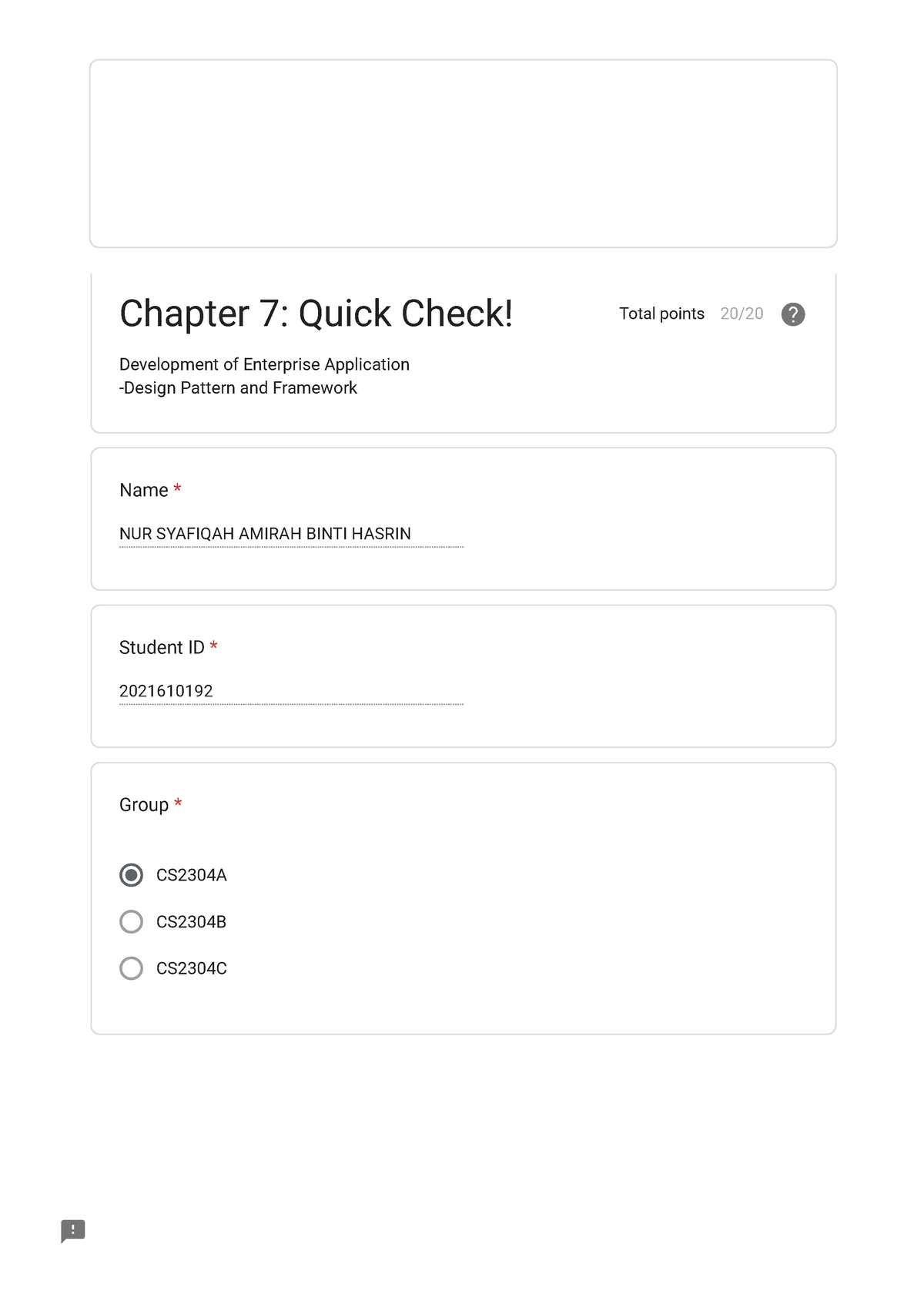 Chapter 7 Quick Check - Computer Science - UiTM - Studocu