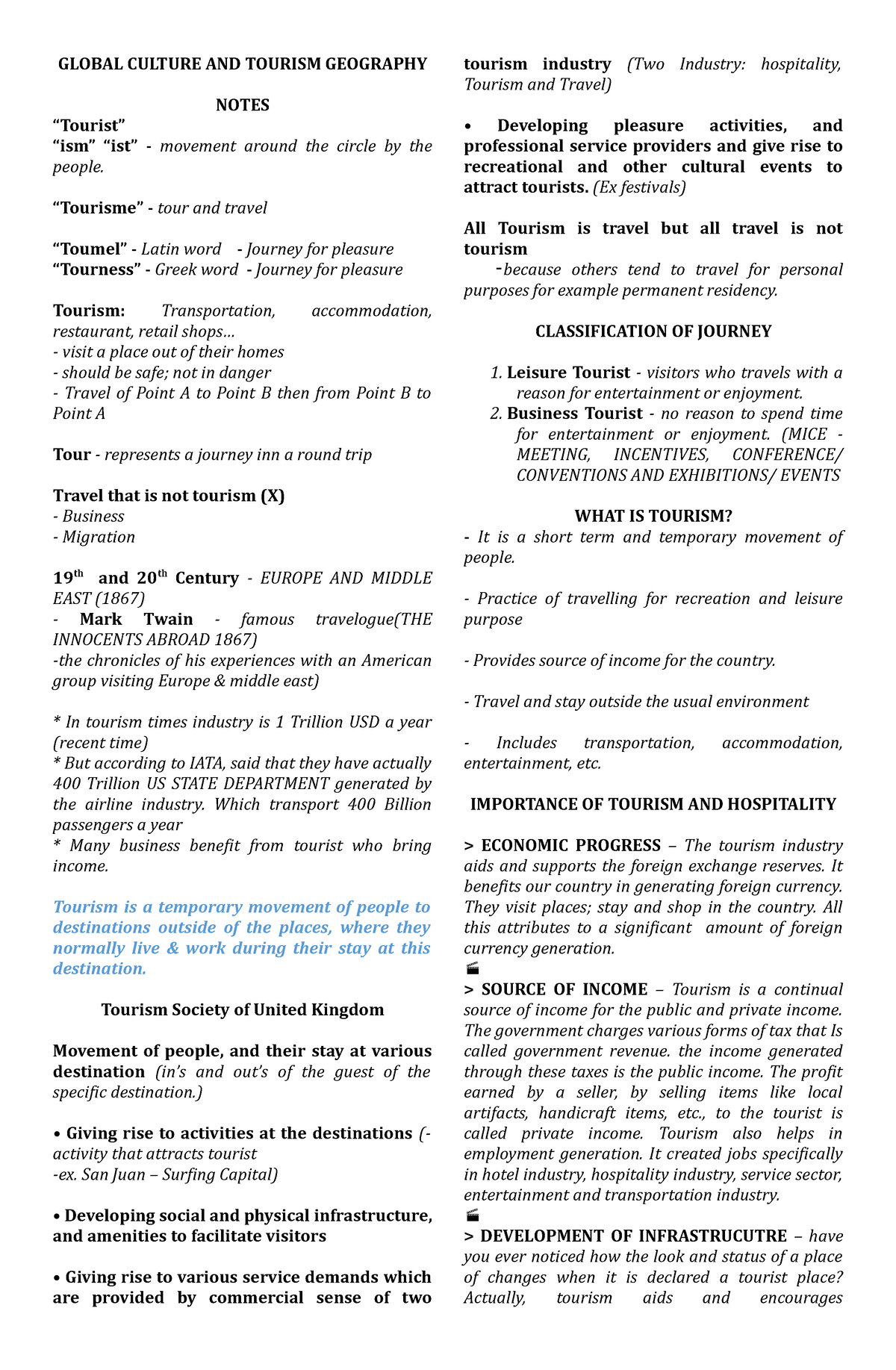 global culture and tourism geography essay